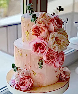 Розовый свадебный торт