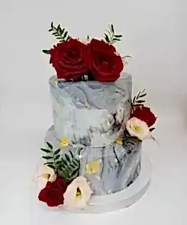 Свадебный торт в технике мрамор