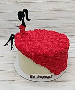 Торт Девушка в красном платье