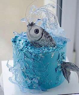 Торт для рыбака с рыбкой