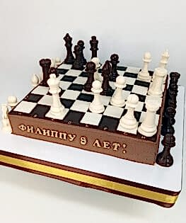 Торт в виде шахматной доски