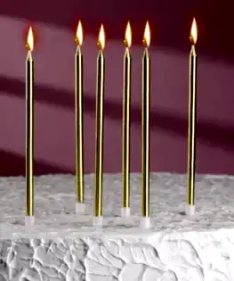 Свечи для торта №3 (золотые высокие)
