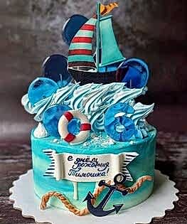 Тематический торт с кораблем на 6 лет