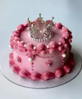 Розовый торт в стиле Ламбет