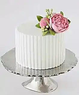 Свадебный торт в один ярус с сахарной композицией