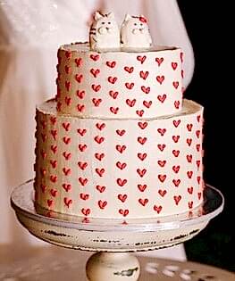 Торт с котами и сердечками