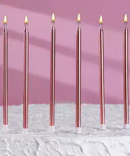 Свечи для торта №18 (розовые высокие)