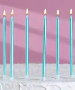 Свечи для торта №18 (голубые высокие)