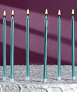 Свечи для торта №18 (голубые высокие)