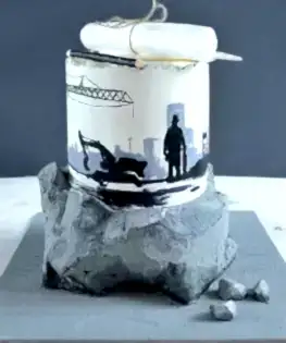 Торт на День Строителя в виде цемента