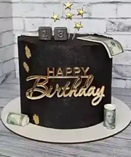 Торт мужской черный с валютой