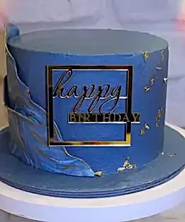 Торт синий с топпером и парусом