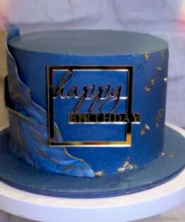 Торт синий с топпером и парусом