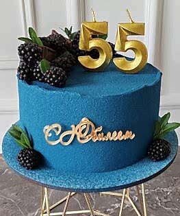 Торт синий на юбилей