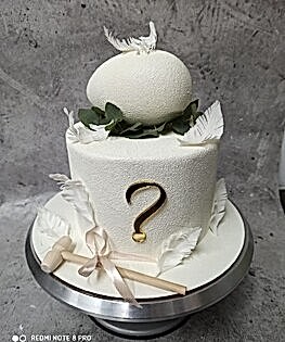 Торт с яйцом на Гендер пати