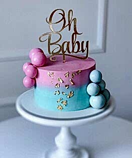 Торт на Гендер-пати с шоколадными шарами