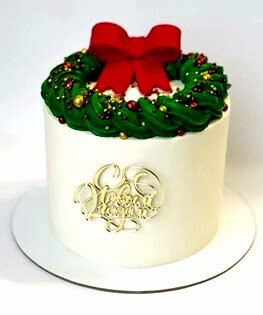 Новогодний торт с бантиком