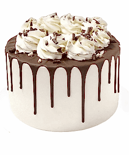 Торт с подтеками и барашками