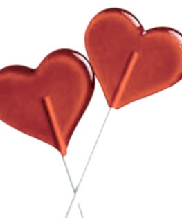 Леденцы сердечки однотонные