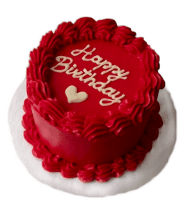 Яркий красный торт в стиле Ламбет Happy Birthday