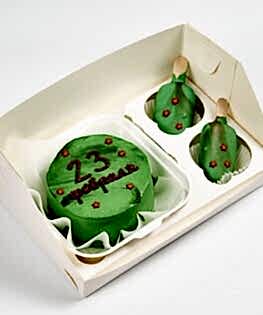 Набор десертов на 23 февраля Бенто-торт + эскимо