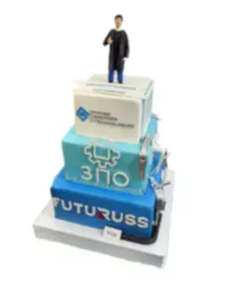 Корпоративный торт с портретной фигуркой