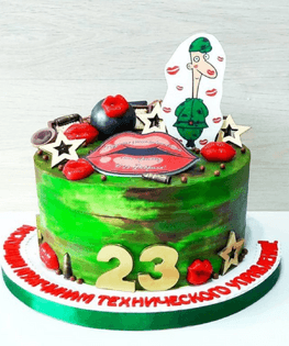 Яркий торт на 23 февраля