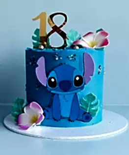 Торт Лило и Стич с цифрой и цветами