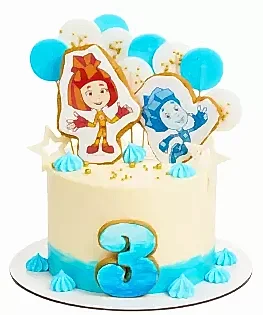 Торт Фиксики яркий с пряниками