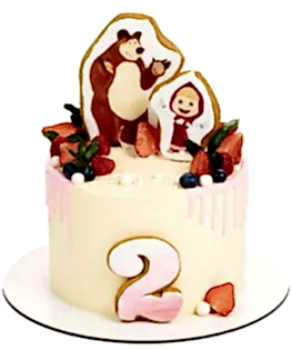 Торт Маша и медведь с пряниками