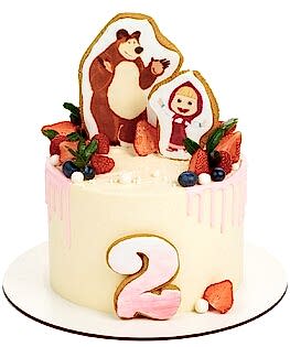 Торт Маша и медведь с пряниками